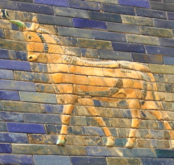 auroch on Babylonian Ishtar gate: one horn