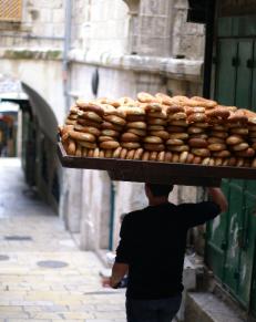 bread seller in Jerusalem